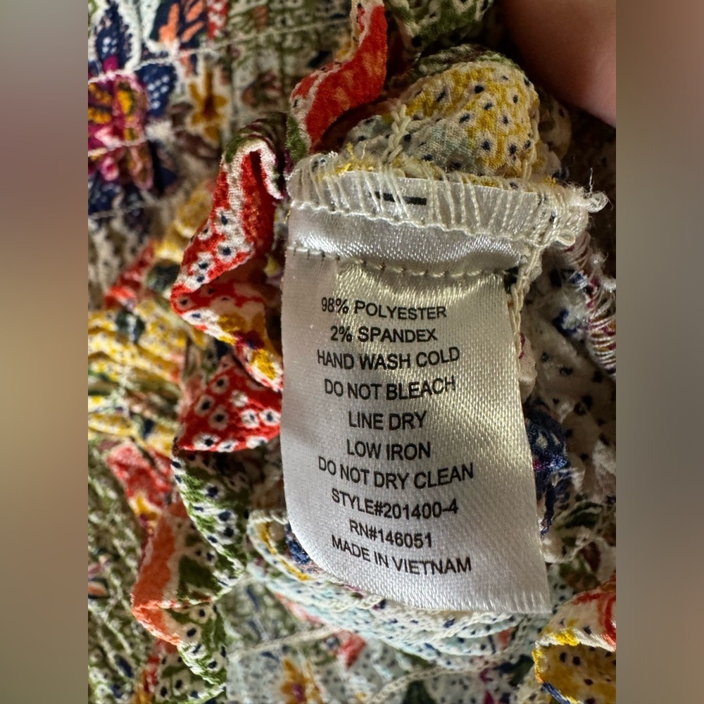 Monteau Multicolor Floral Patchwork Puff Sleeve C… - image 4